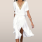 V-hals Midi Jurk met Split – Elegant en Luchtig
