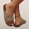 Dames slippers met gespsluiting – Kurkzool en gekruiste banden