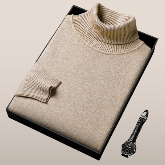 Men's turtleneck – Fine knit with stand-up collar 