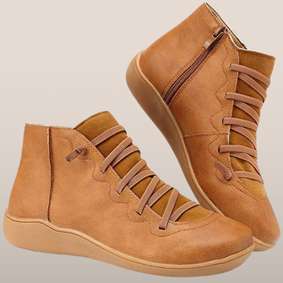 Dames enkelboots met rits – Veterschoen in casual design