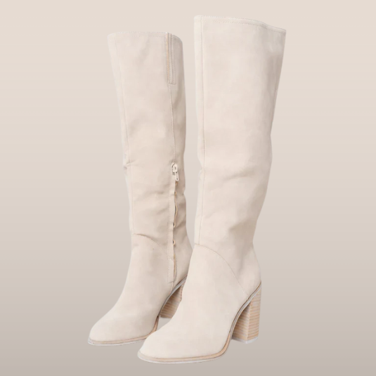 High boots with block heel – Minimalist and timeless design