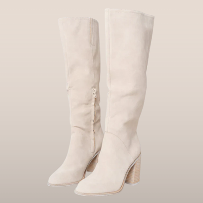 High boots with block heel – Minimalist and timeless design