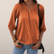 Dames top – Losvallende top met ronde hals en plooidetail