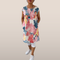 Dames Jurk - Bloemenprint - Linnen Look - Mouwloos - Zomerjurk