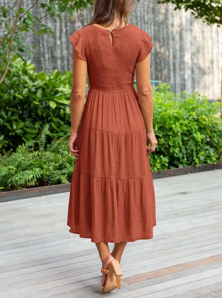 Sabrina - casual geplooide maxi jurk