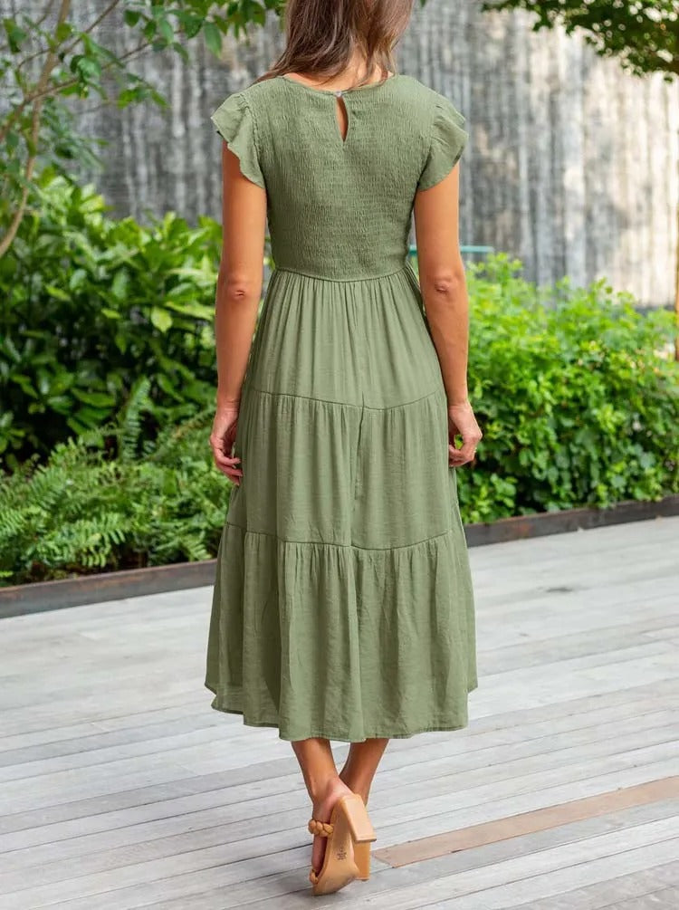 Sabrina - casual geplooide maxi jurk