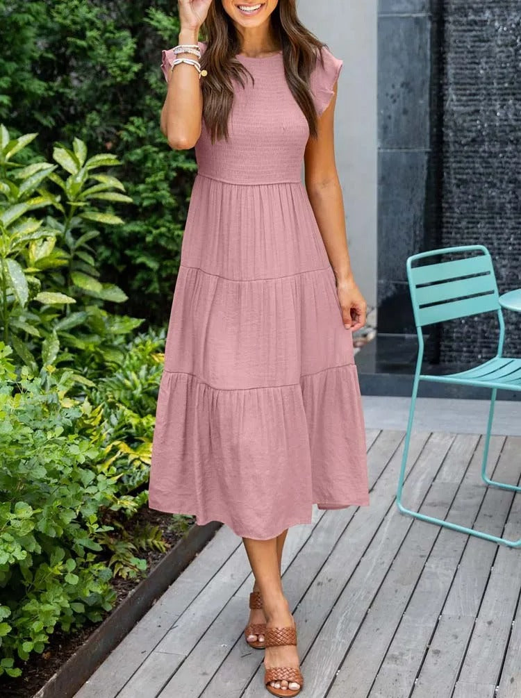 Sabrina - casual geplooide maxi jurk
