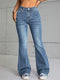 Elin | Elegant washed flare jeans with frayed hem