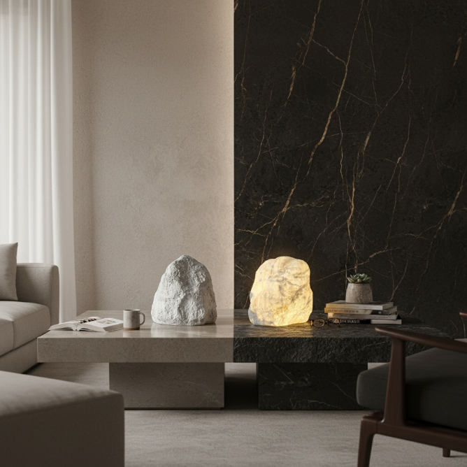 Delorien - Sculptural Stone Outdoor Lamp