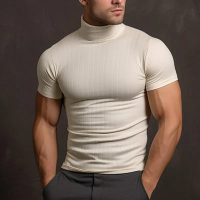 Effen heren-T-shirt met col