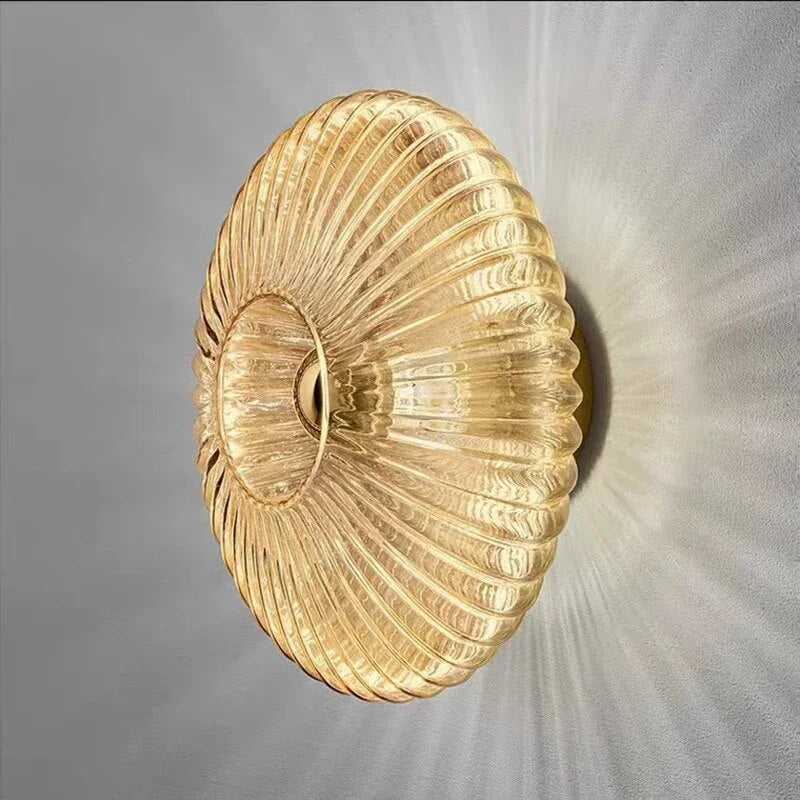 Marian – Modern Glass Wall Light with Wavy Shade