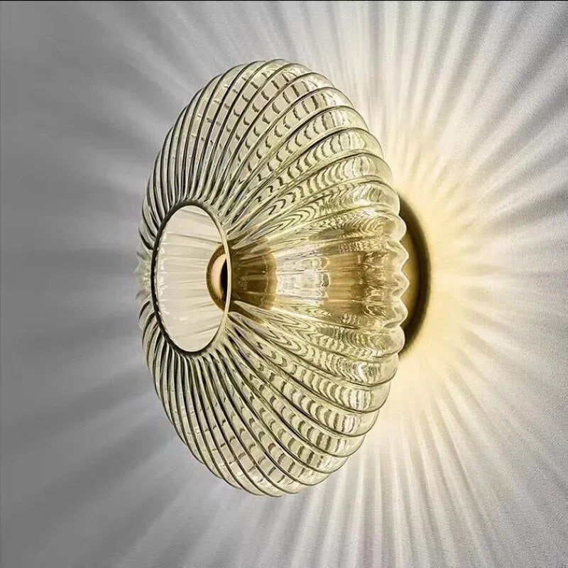 Marian – Modern Glass Wall Light with Wavy Shade