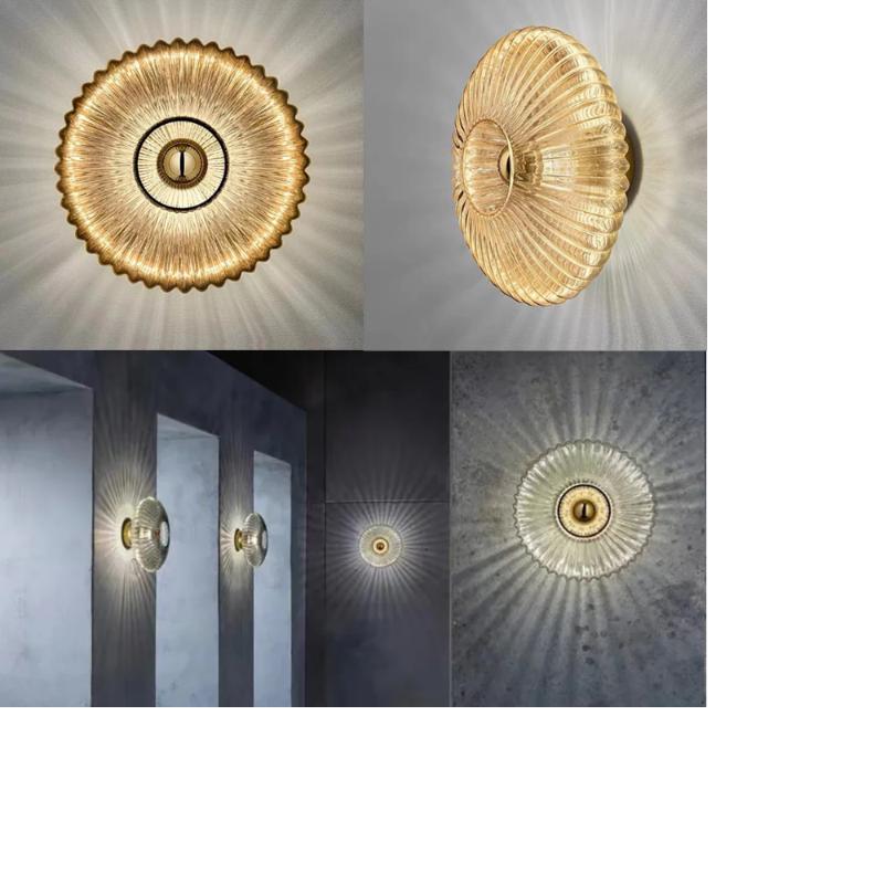 Marian – Modern Glass Wall Light with Wavy Shade