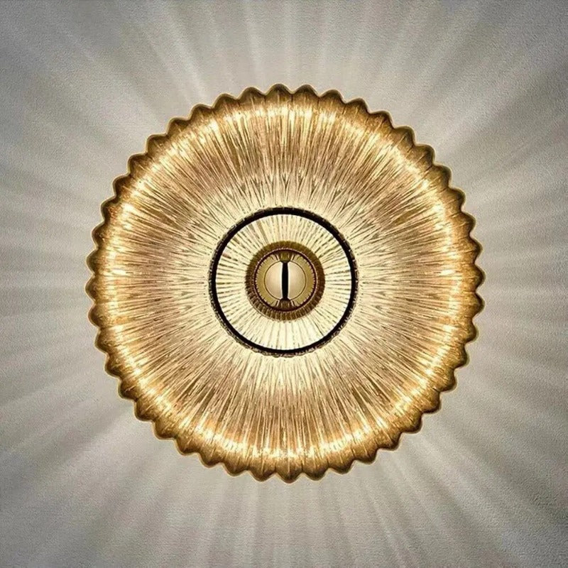 Marian – Modern Glass Wall Light with Wavy Shade