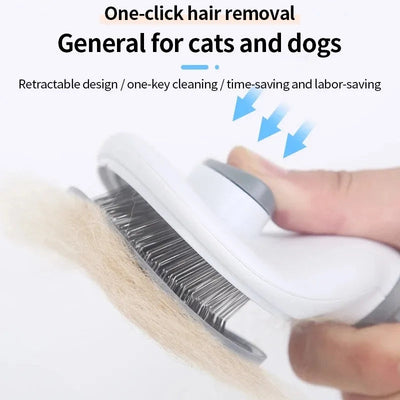 Pet Grooming Brush - Self-Cleaning Comb for Dogs and Cats