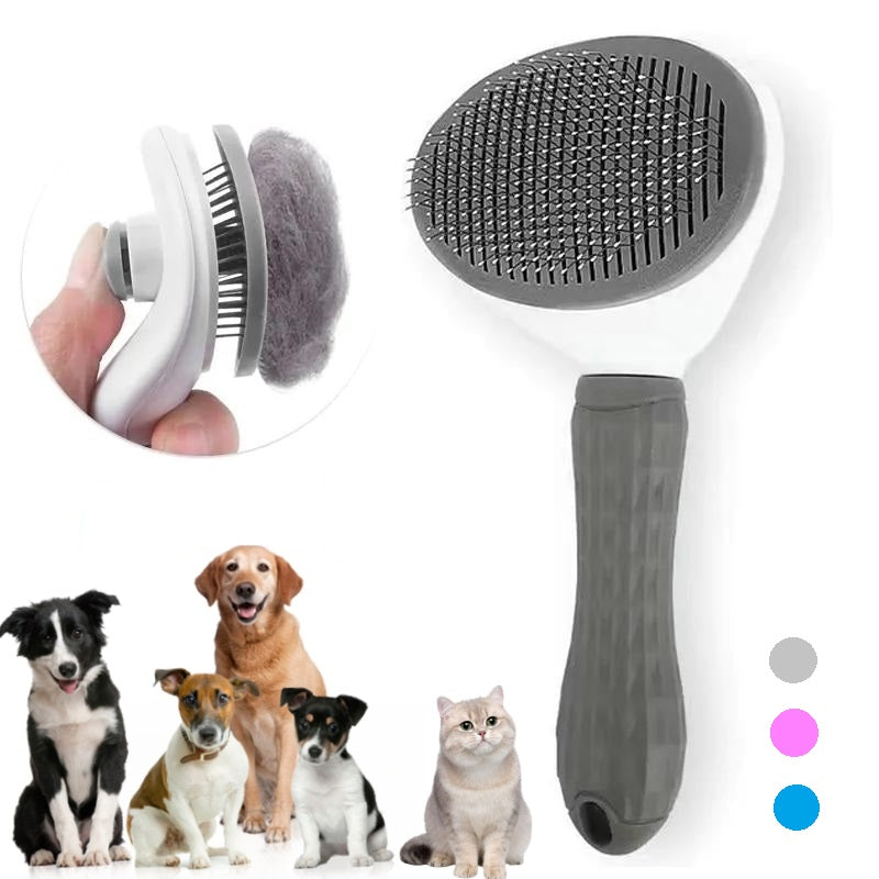 Pet Grooming Brush - Self-Cleaning Comb for Dogs and Cats