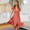 Evalynn - elegante jurk met ruches en diepe V-hals