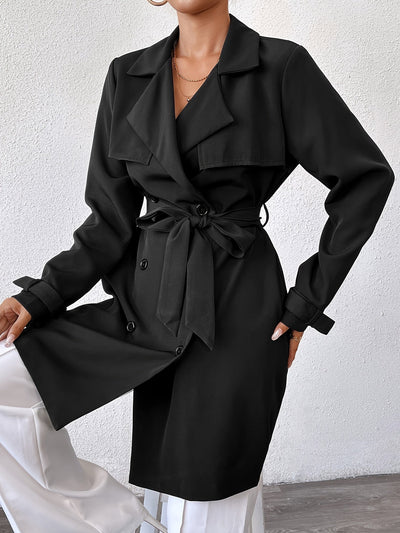 Femke | Double-sided reversible coat with tie belt
