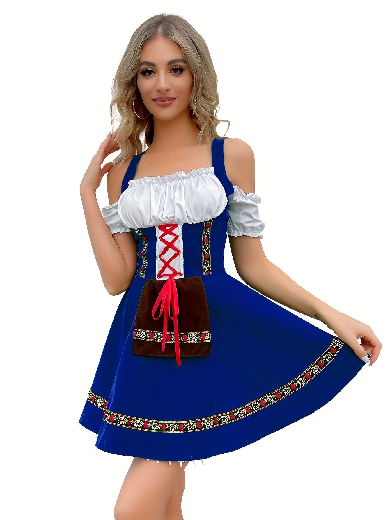 Lotte | Vintage koudschouder dirndl-jurk met strik