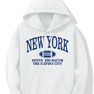 Nina | Hoodie met New Yorkse letterprint en kangoeroezak