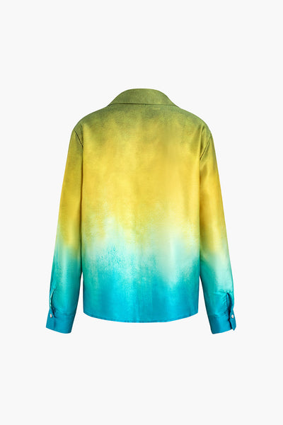 Sorcha - Stijlvolle Ombre Touch Dames Langemouwen Shirt