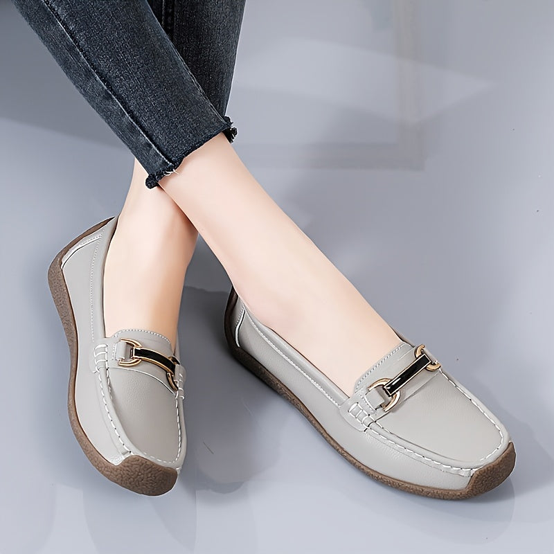 Sanne | Comfortabele platte dames mocassins met gesp