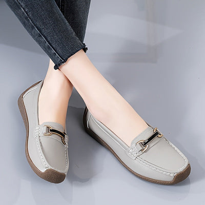 Sanne | Comfortabele platte dames mocassins met gesp