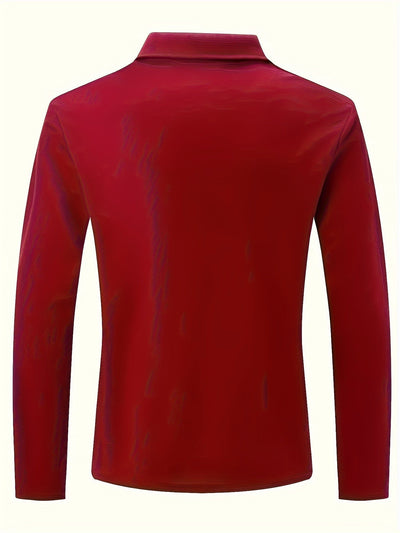 Daan | Effen polo shirt met lange mouw