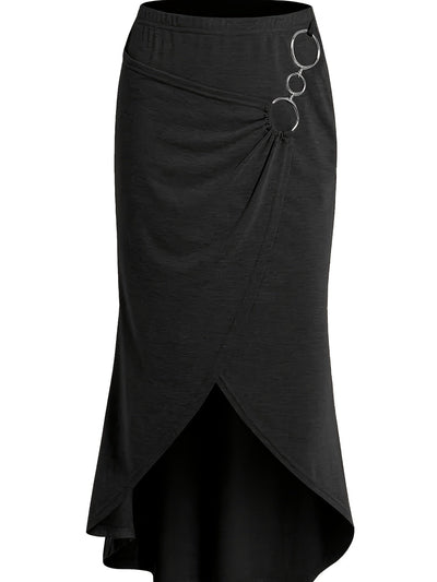 Lara | Plain casual wrap skirt with high waist