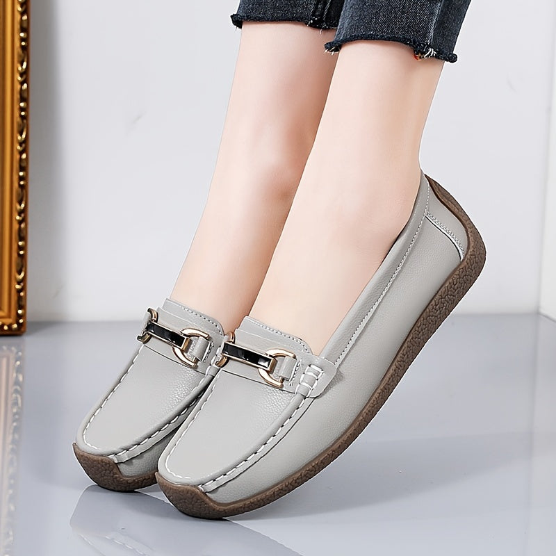 Sanne | Comfortabele platte dames mocassins met gesp