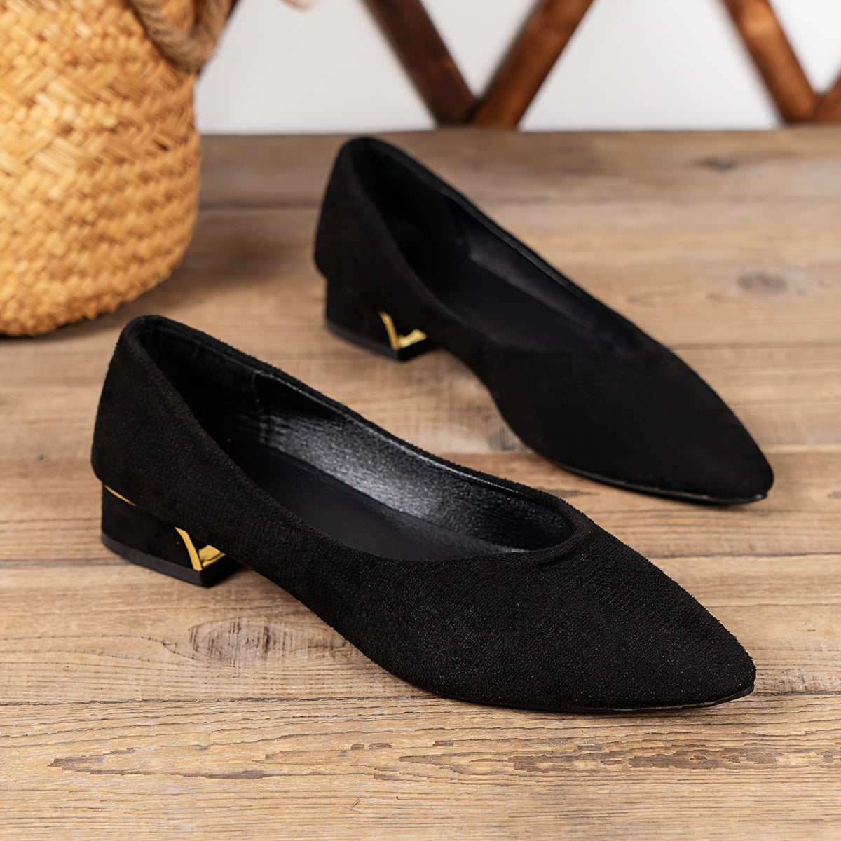 Nina | Elegante zwarte chunky pumps