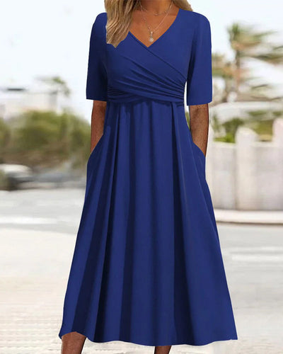 Zomerse Midi Jurk met Crossover Look