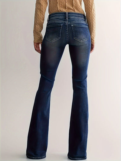 Sophie | Casual flared denim broek met dubbele knoopsluiting