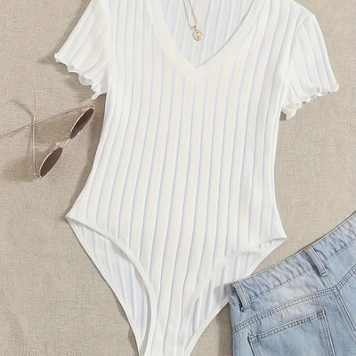 Evelien | Solid color V-neck bodysuit