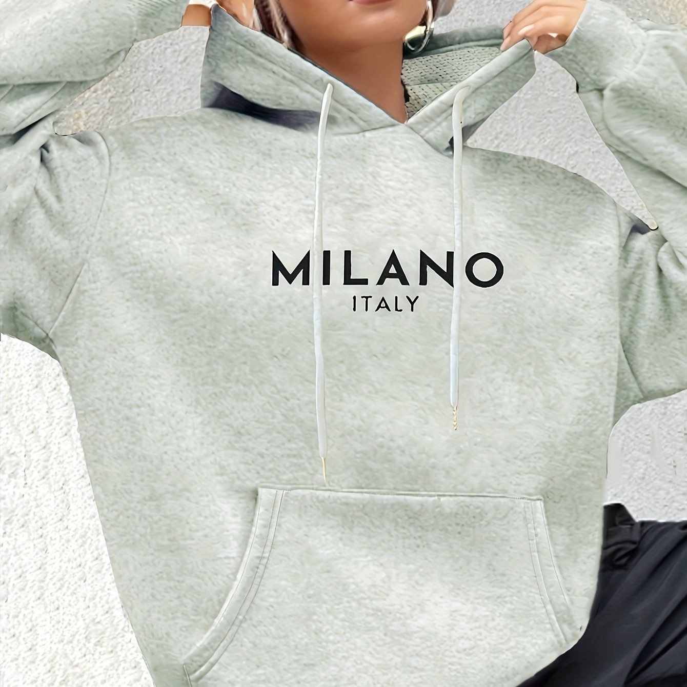 Elena | Hoodie with Italy print and drawstring