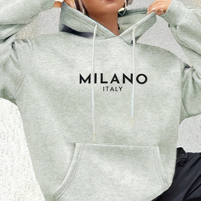 Elena | Hoodie with Italy print and drawstring