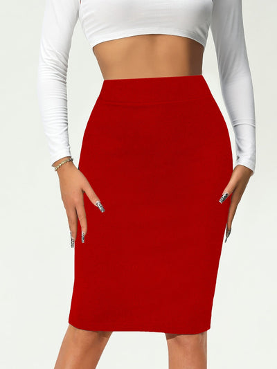 Emma | Plain high-waisted pencil skirt