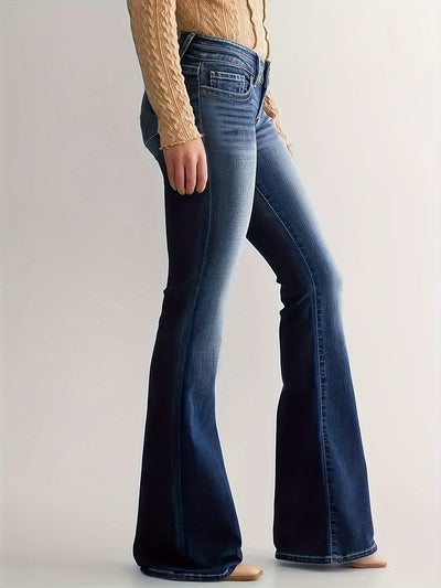 Sophie | Casual flared denim broek met dubbele knoopsluiting
