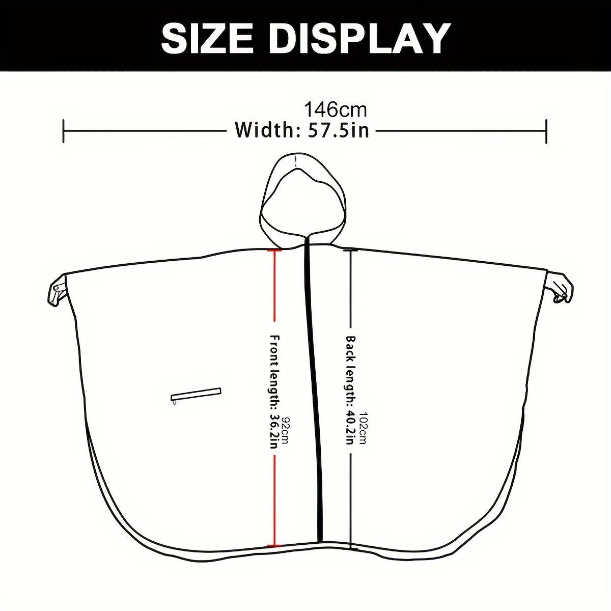 Lotte | Sporty women's rain poncho with hood and geometric pattern