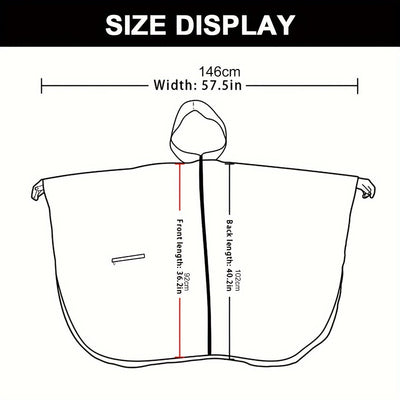 Lotte | Sporty women's rain poncho with hood and geometric pattern