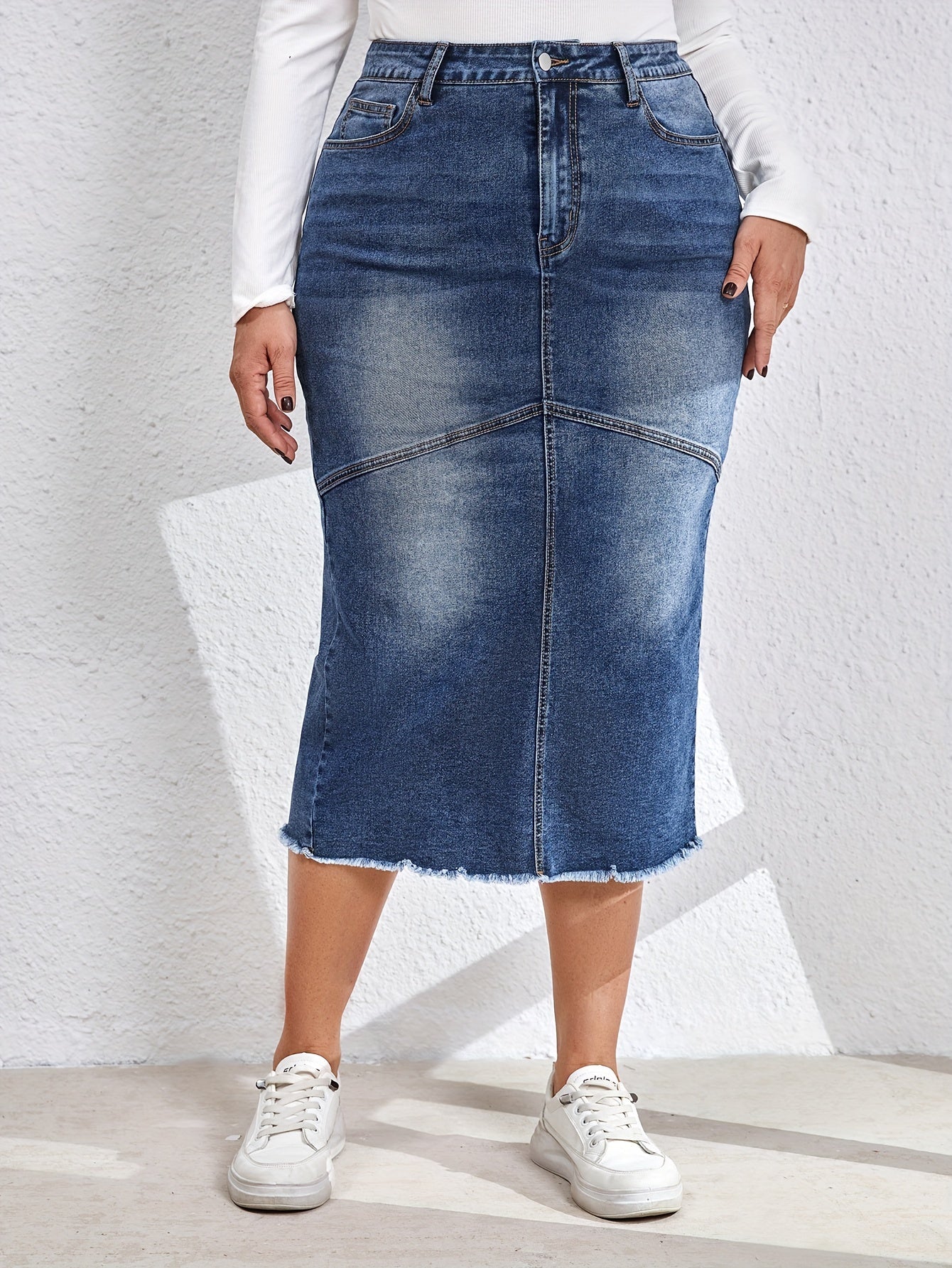 Lotte | Relaxed water-washed denim skirt