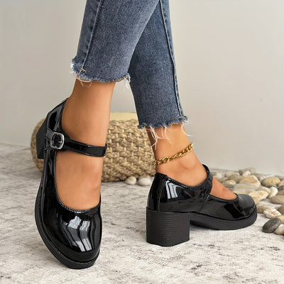 Elise | Elegant Mary Jane pumps with a comfortable block heel