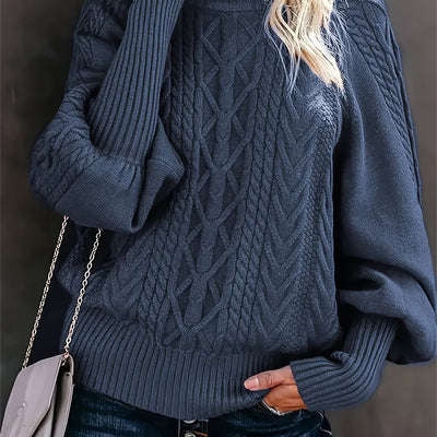 Fien | Cable-knit turtleneck sweater with dropped shoulders