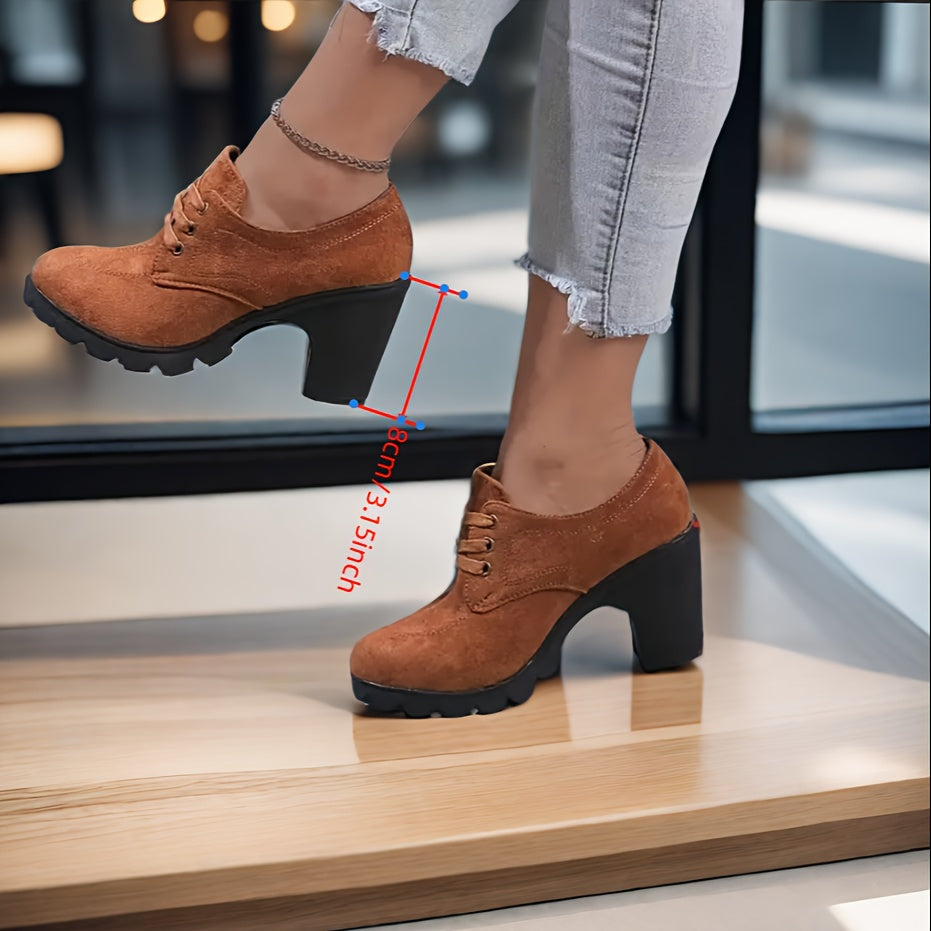 Lotte | Plain color casual pumps with lace-up closure