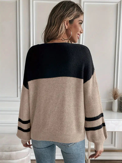 Liora - Trendy Knitted Sweater with Lantern Sleeves | Stylish &amp; Comfortable