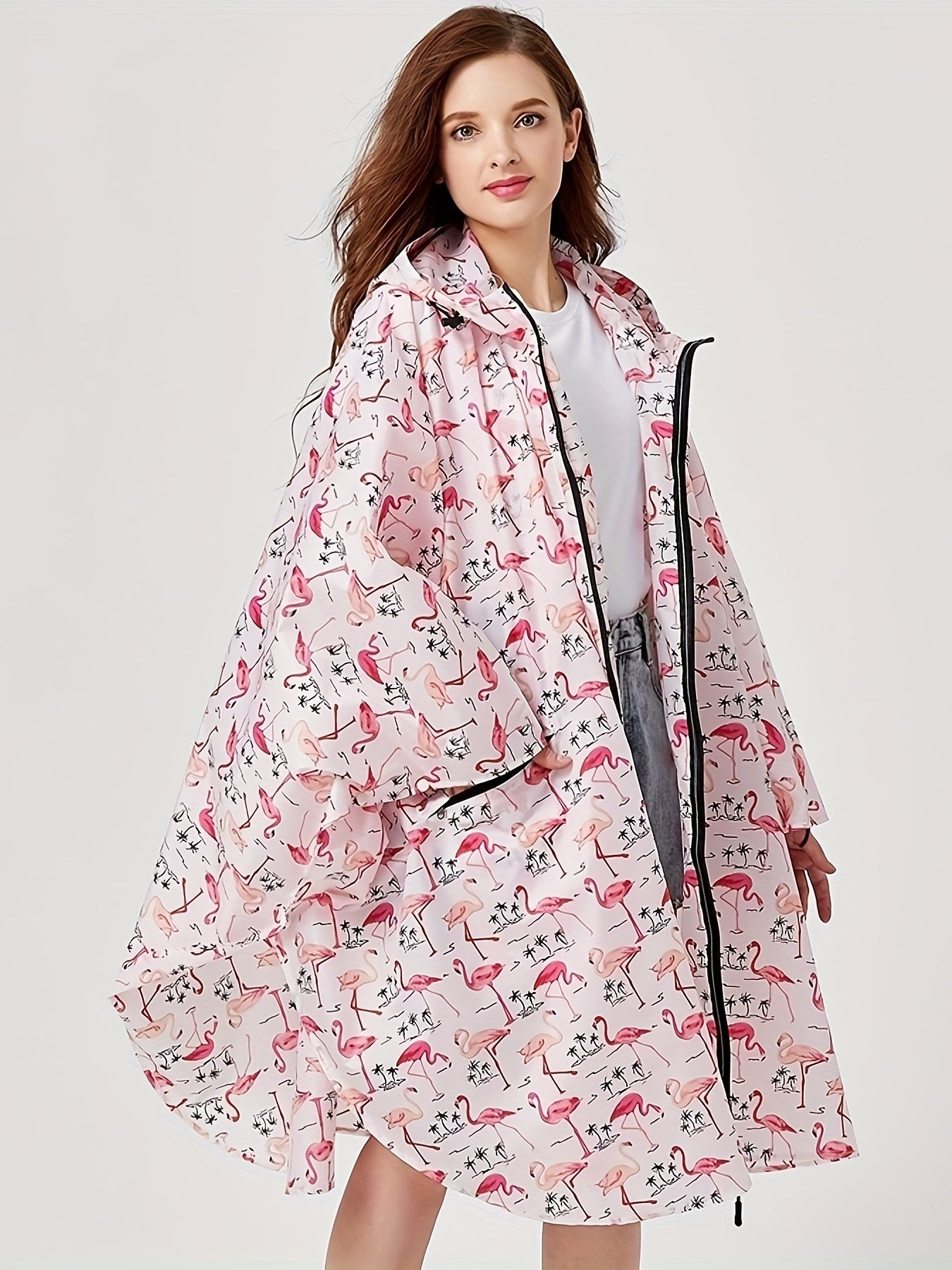 Lotte | Flamingo rain poncho with hood