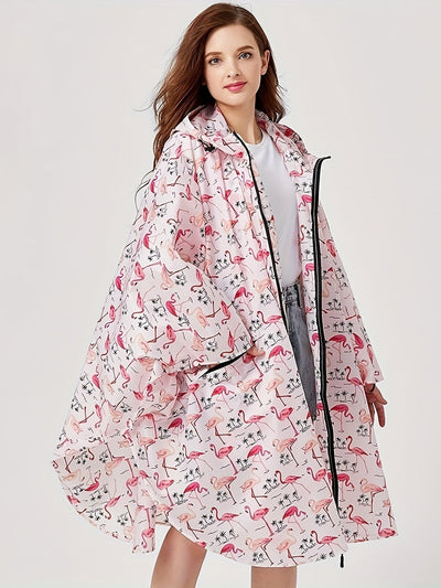 Lotte | Flamingo rain poncho with hood