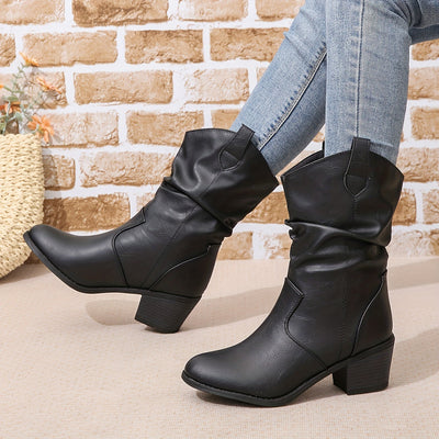Lotte | Women's slouch western boots with block heel