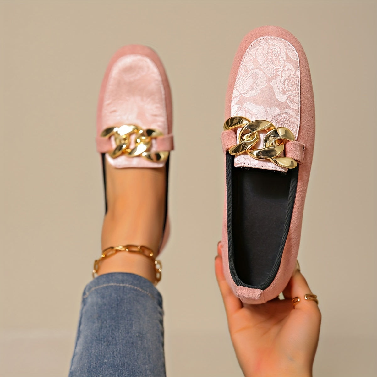 Mocassins voor dames | Grote maat platte schoenen met zachte zool