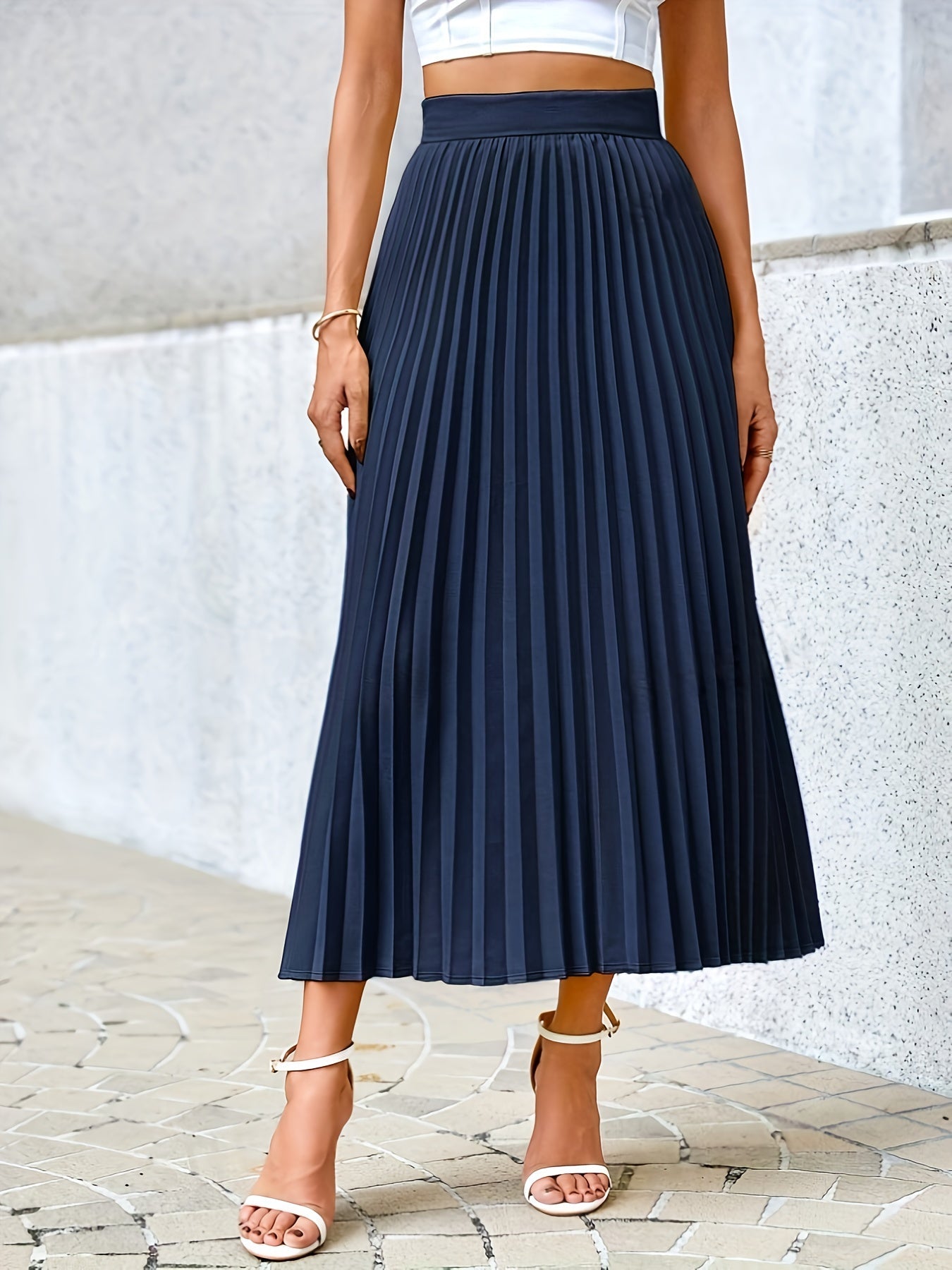 Sophie | Elegante A-lijn midi rok in solide kleur